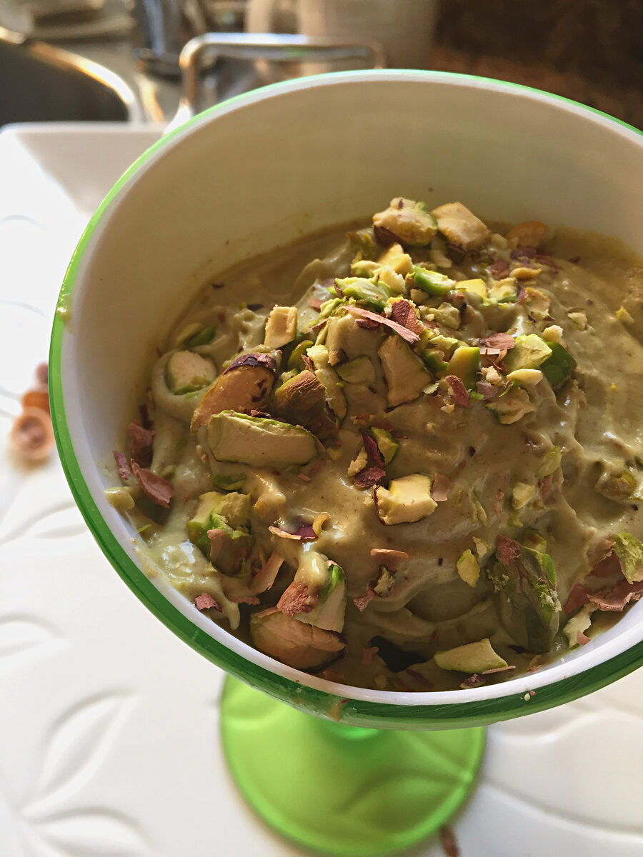 No Churn Vegan Pistachio Ice Cream