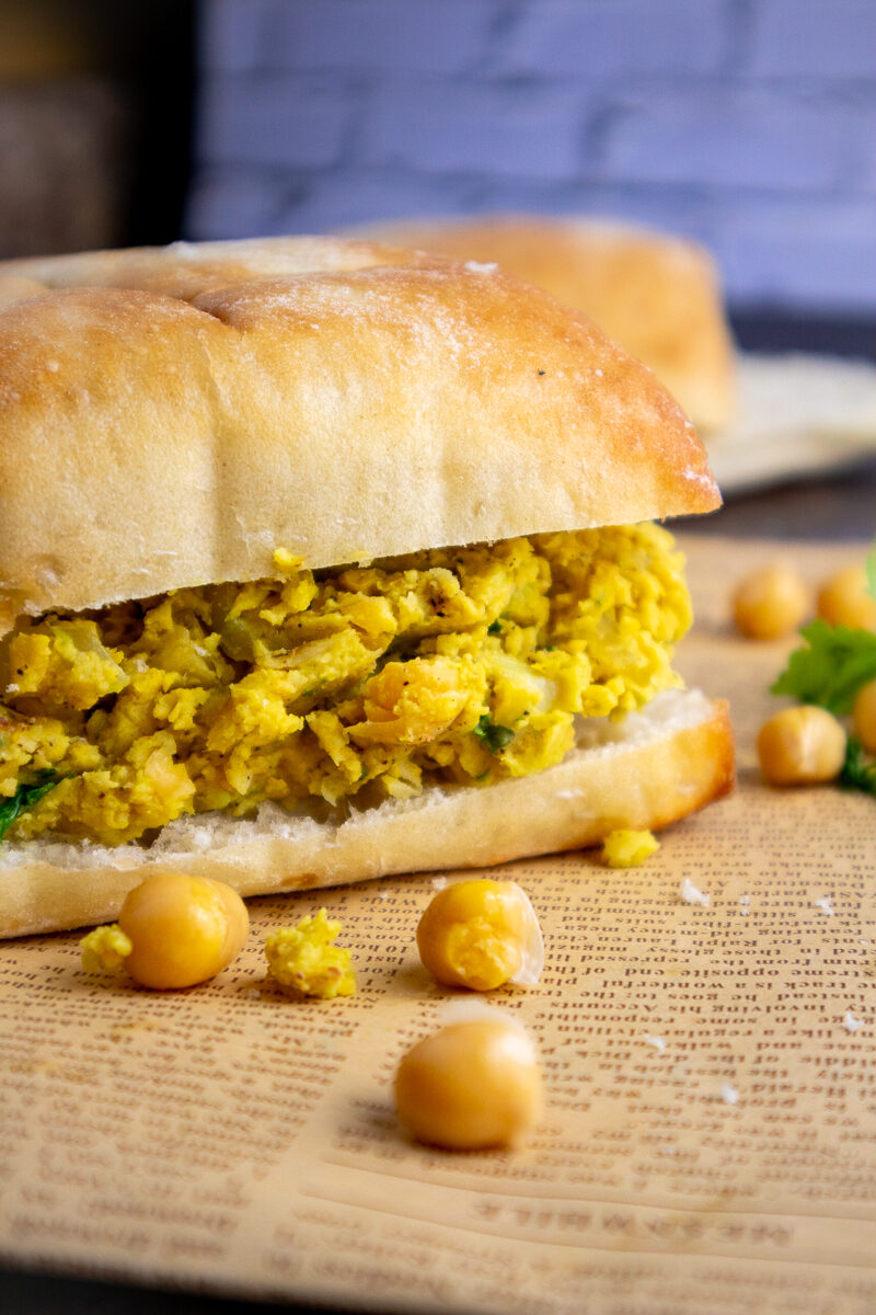 Vegan Chickpea Egg Salad Sandwich Recipe (No Tofu)