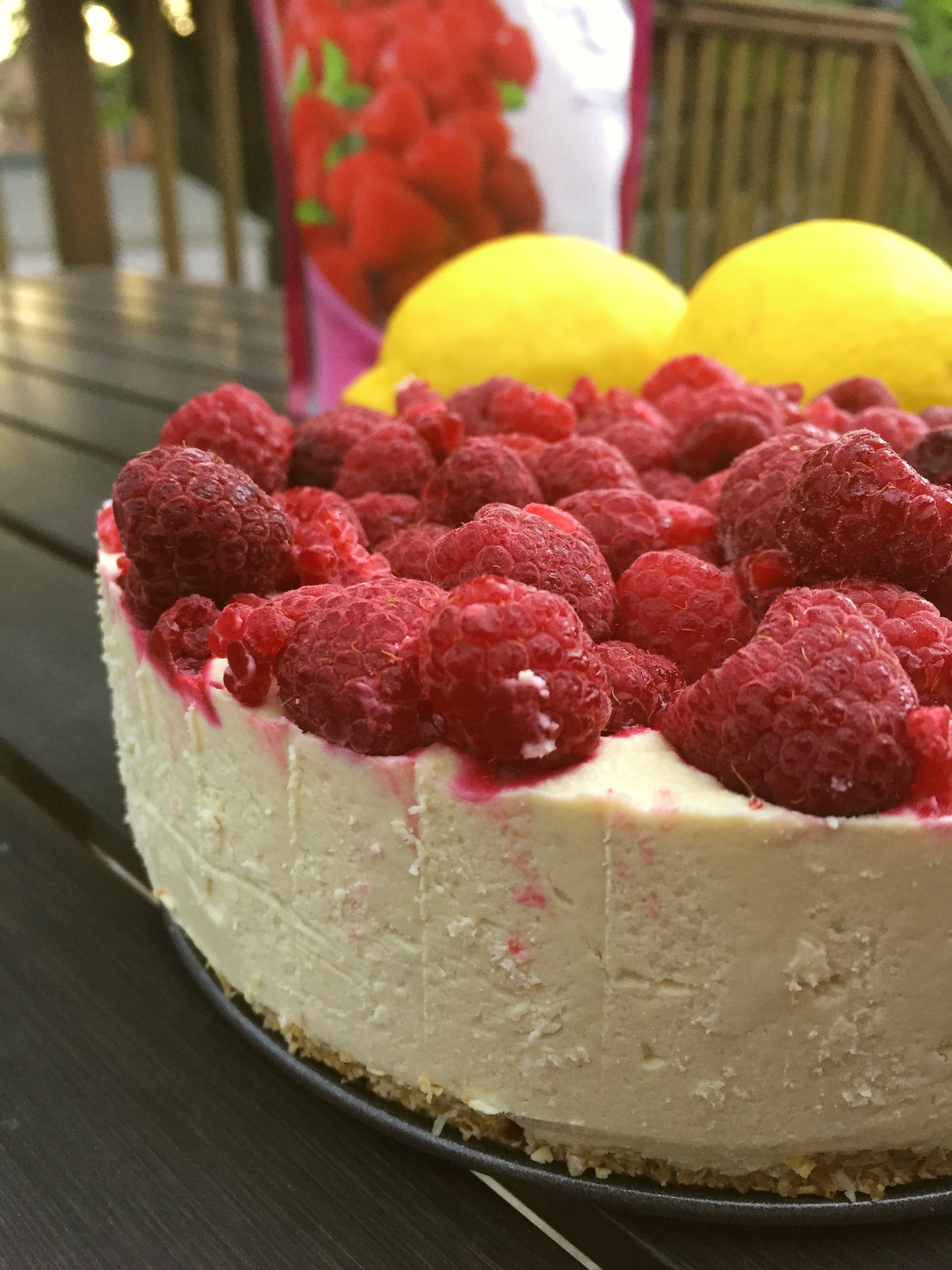 Vegan Cheesecake Recipe (No Bake) With Lemon & Raspberry
