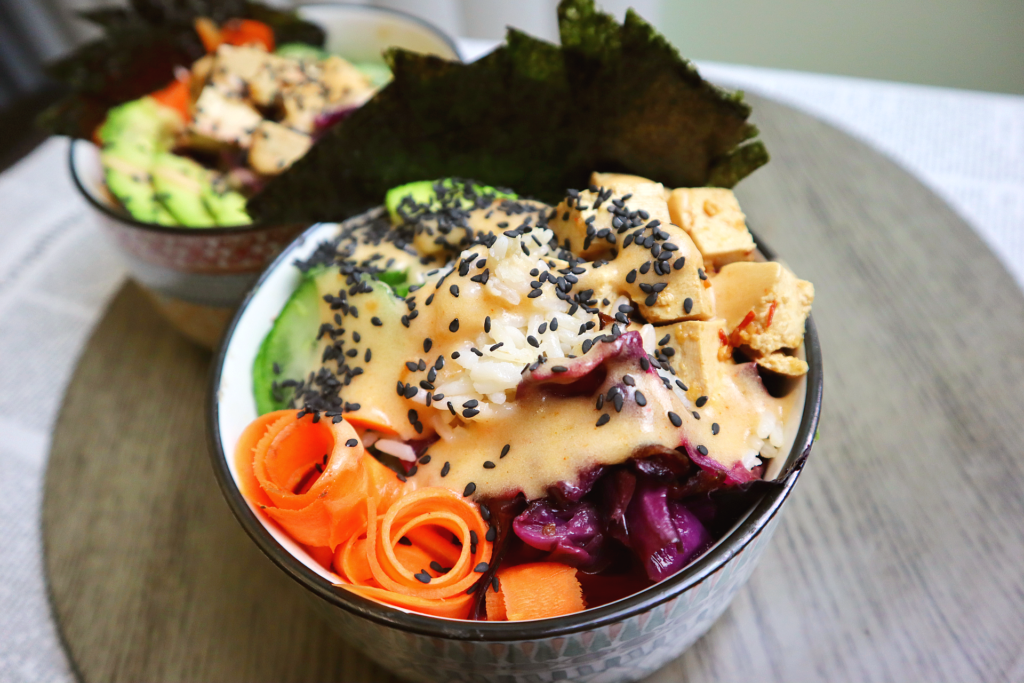 Tofu Poke Recipe (Poke Bowls with Homemade Spicy Mayo)