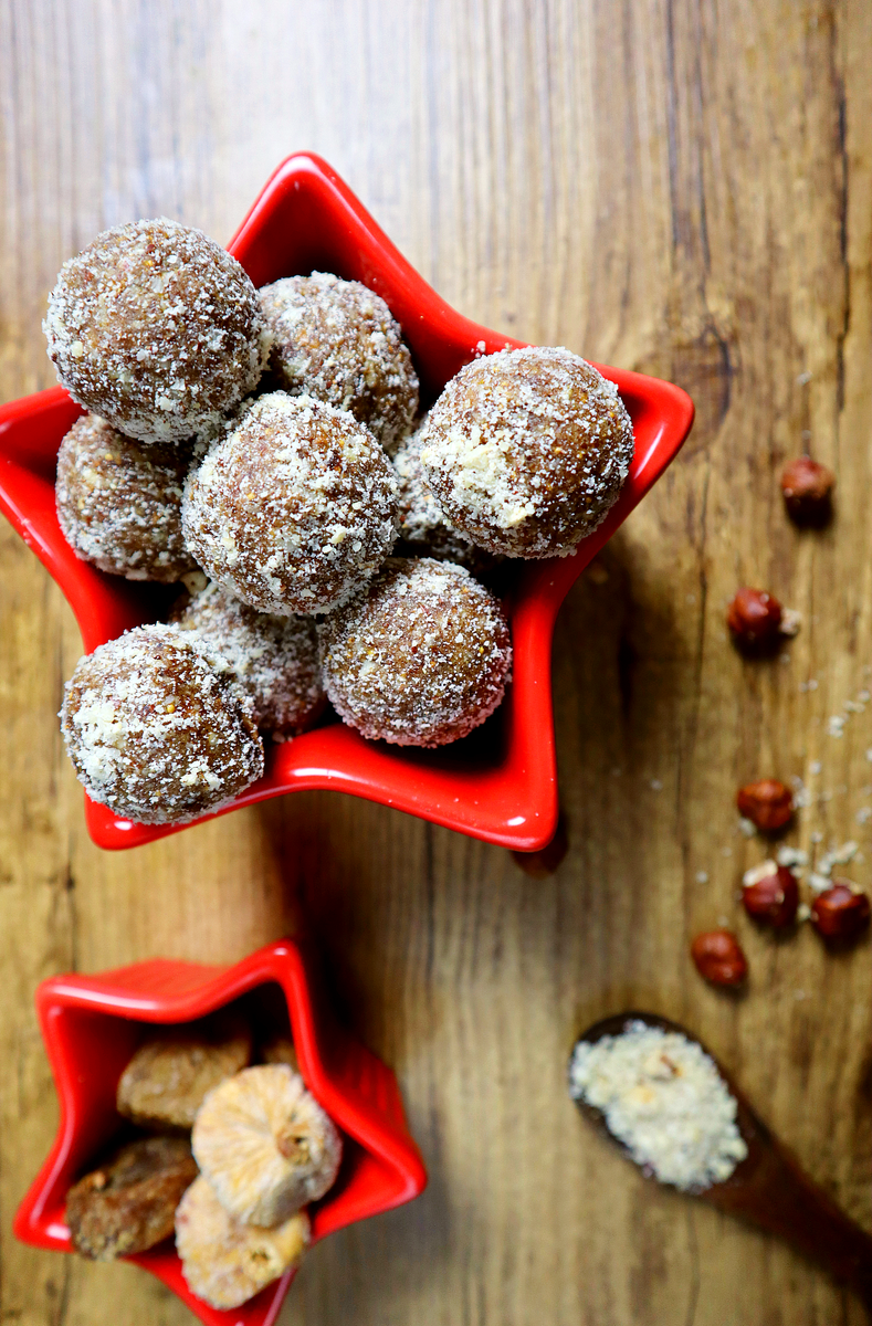 No Bake Cookie Balls (Toasted Fig & Hazelnut)