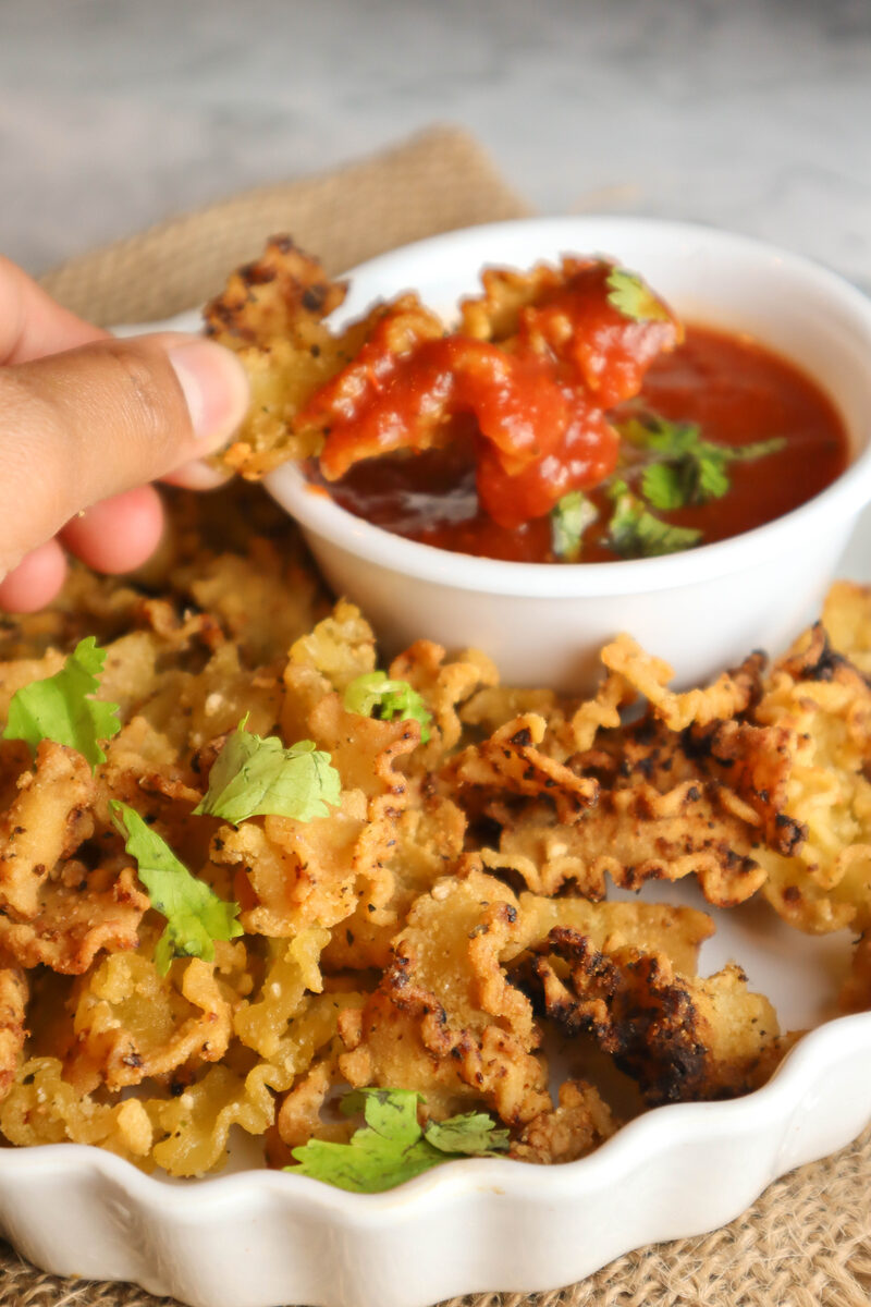 Viral Tiktok Air Fryer Pasta Chips (With Vegan Parmesan)