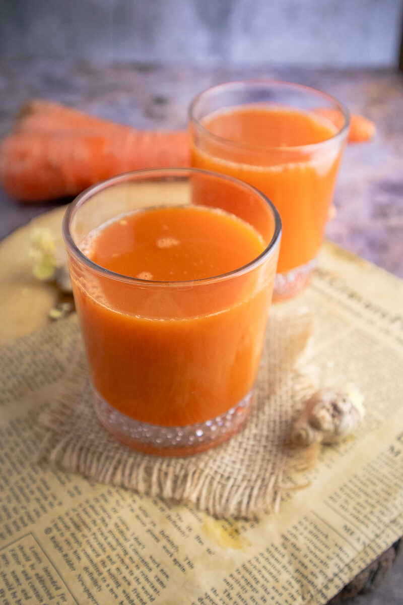Raw Carrot Ginger Blender Juice Recipe