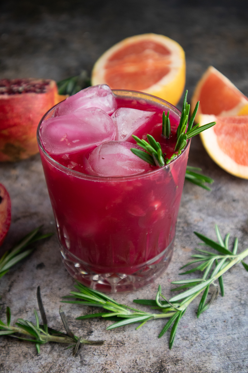 Grapefruit Pomegranate Rosemary Mocktail