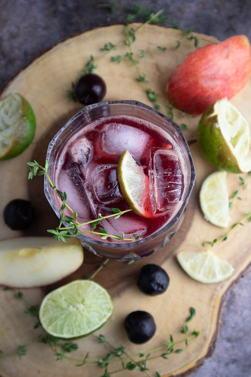 Sweet Cherry & Apple Thyme Mocktail Recipe
