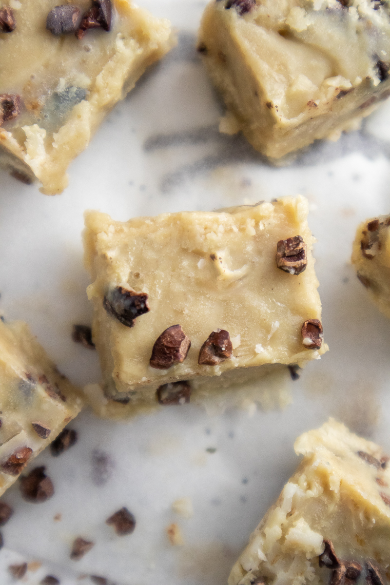 Healthy Vegan Tahini Freezer Fudge