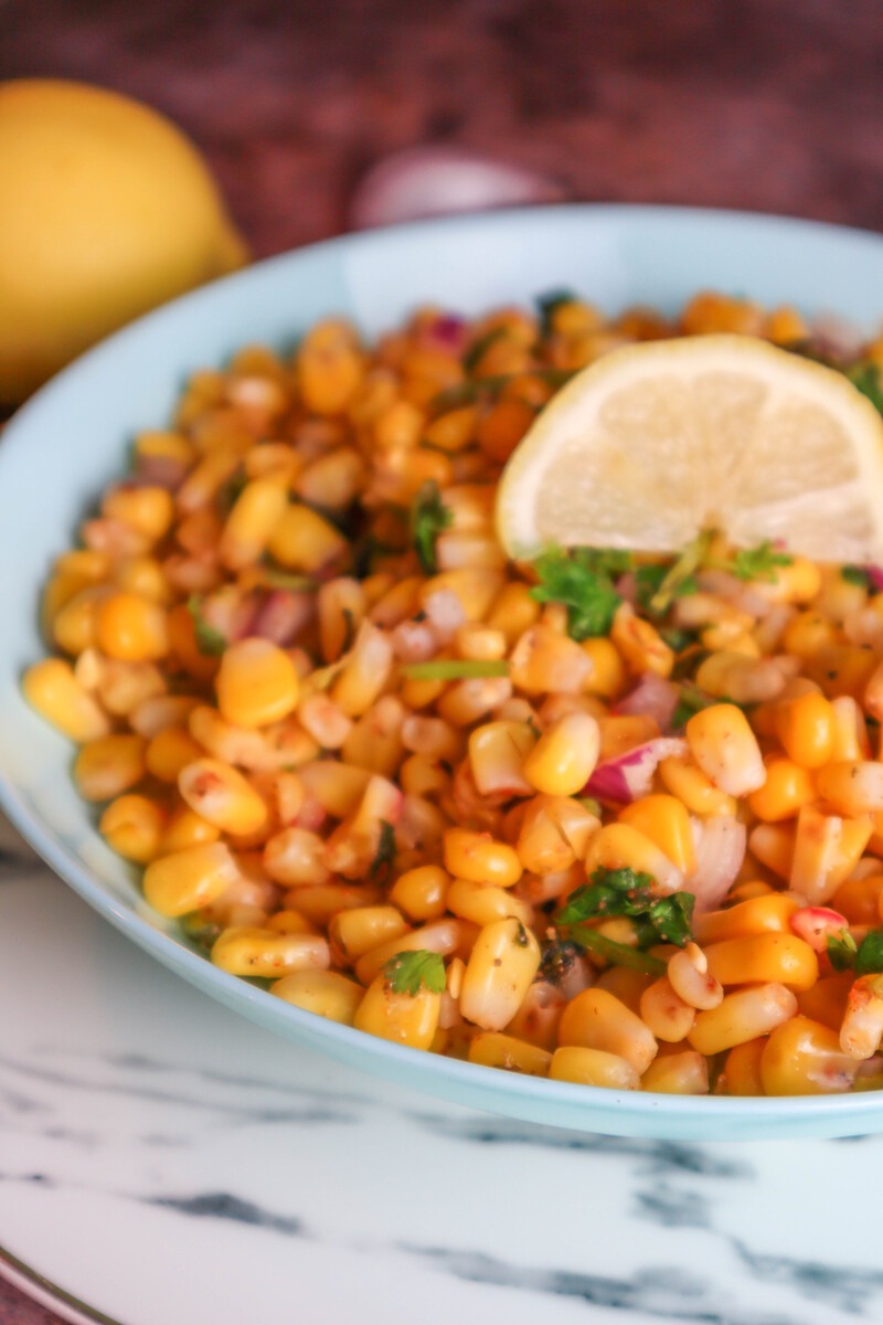 Masala Corn Chaat Recipe (Indian Spiced Street Corn)